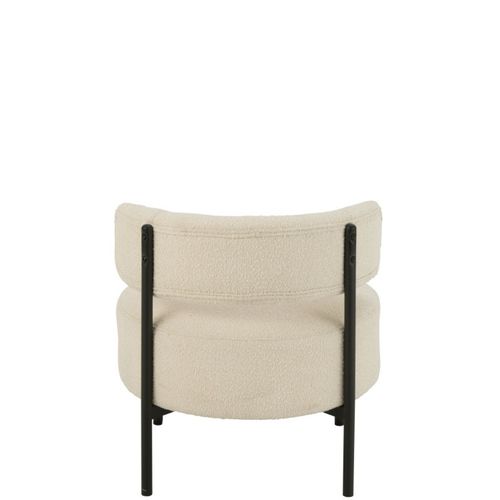 Fauteuil Lounge En Tissu Bouclé "aldo" 67cm Blanc