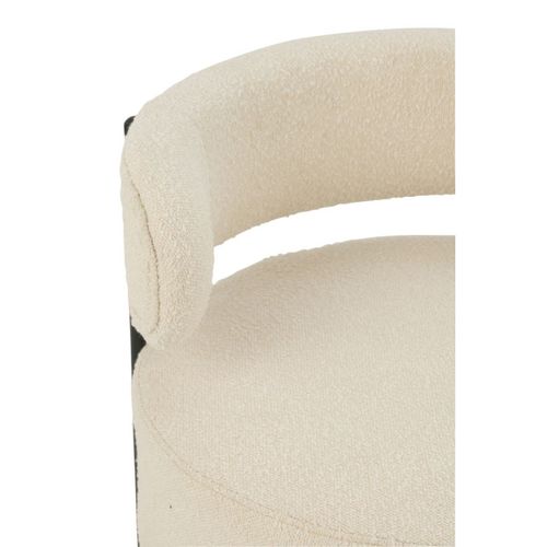 Fauteuil Lounge En Tissu Bouclé "aldo" 67cm Blanc