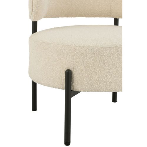 Fauteuil Lounge En Tissu Bouclé "aldo" 67cm Blanc