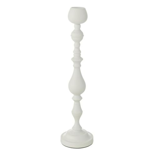 Bougeoir En Métal "monarchy" 57cm Blanc
