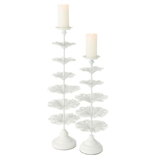 Photophore Design En Métal "arbre" 62cm Blanc