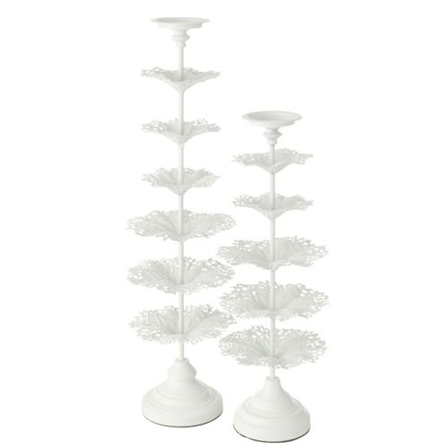 Photophore Design En Métal "arbre" 62cm Blanc