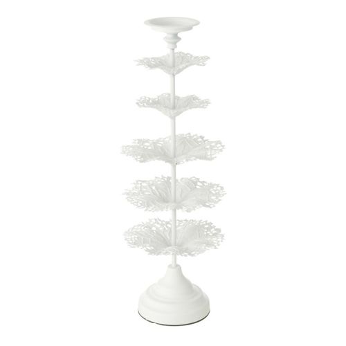 Photophore Design En Métal "arbre" 62cm Blanc