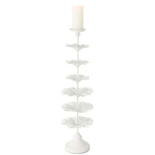 Photophore Design En Métal "arbre" 79cm Blanc