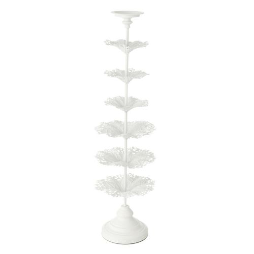Photophore Design En Métal "arbre" 79cm Blanc