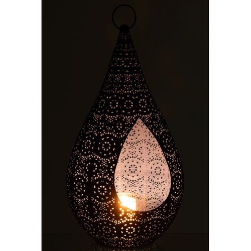 Photophore En Métal "drop" 50cm Bleu