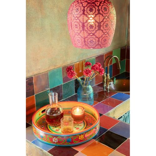 Lampe Suspension En Métal "alive" 39cm Rouge