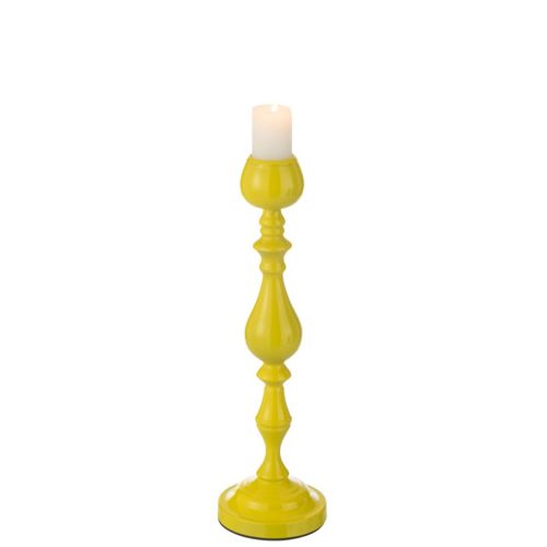 Bougeoir En Métal "monarchy" 47cm Jaune