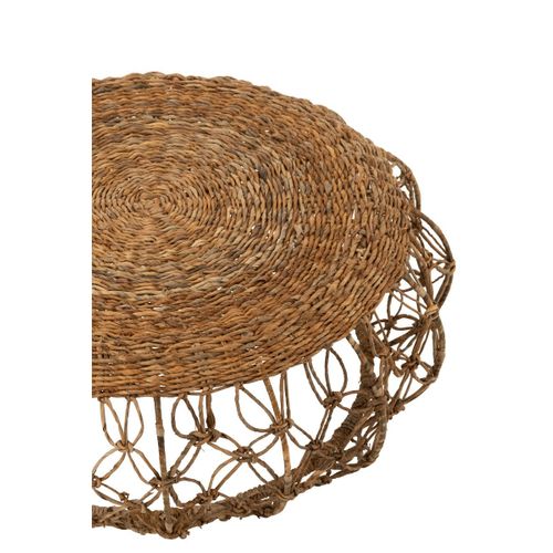 Table Basse En Feuille De Bananier "baril" 60cm Naturel