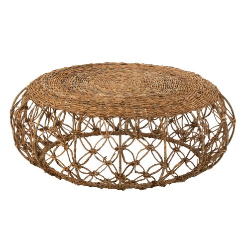 Table Basse En Feuille De Bananier "baril" 60cm Naturel