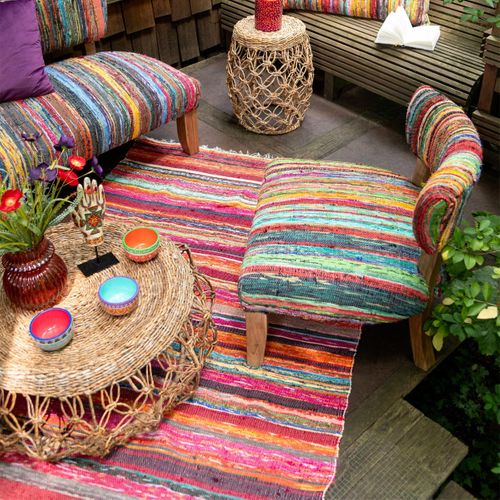 Table Basse En Feuille De Bananier "baril" 60cm Naturel