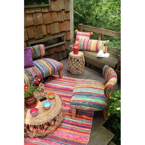 Table Basse En Feuille De Bananier "baril" 60cm Naturel