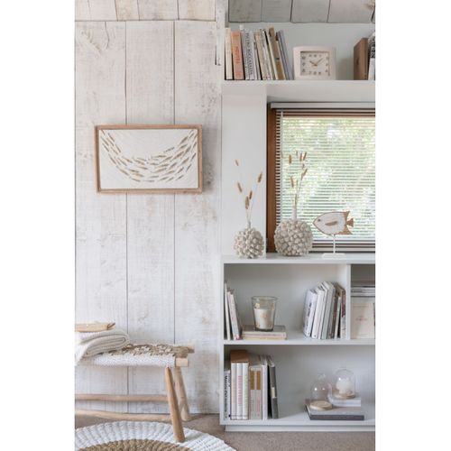 Banc En Bois De Teck Et Jonc De Mer - 35x100x45 Cm - Naturel