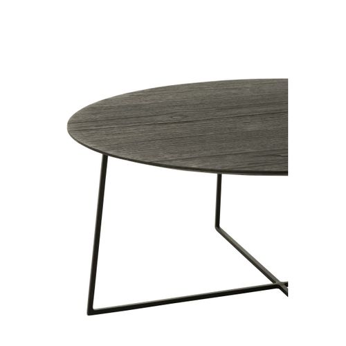 Lot De 2 Tables Basses Gigognes En Teck "lucille" 80cm Noir