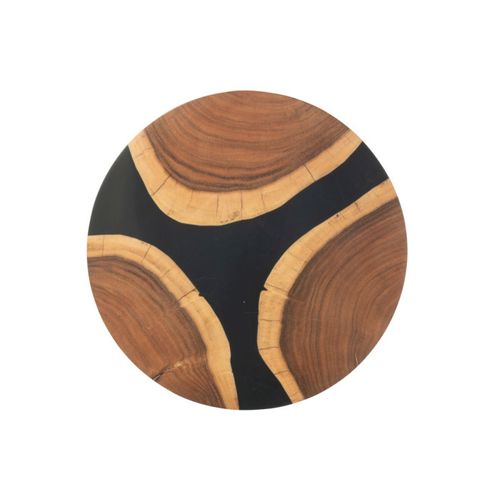 Planche à Découper Ronde En Bois "douglas" 41cm Naturel et Noir