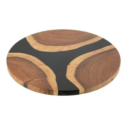 Planche à Découper Ronde En Bois "douglas" 41cm Naturel et Noir
