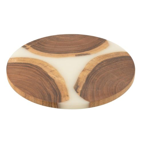 Planche à Découper Ronde En Bois "douglas" 41cm Naturel et Blanc