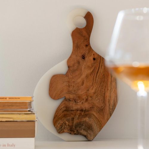 Planche à Découper En Bois "douglas" 53cm Naturel et Blanc