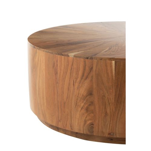 Table Basse Ronde Bois D'acacia - 90x90x35 Cm - Naturel