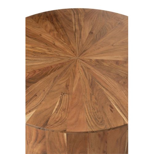 Table Basse Ronde Bois D'acacia - 90x90x35 Cm - Naturel