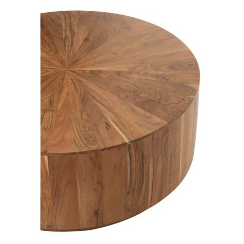 Table Basse Ronde Bois D'acacia - 90x90x35 Cm - Naturel