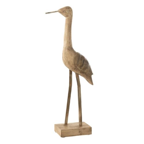 Statue Déco Oiseau En Bois "denny" 52cm Marron