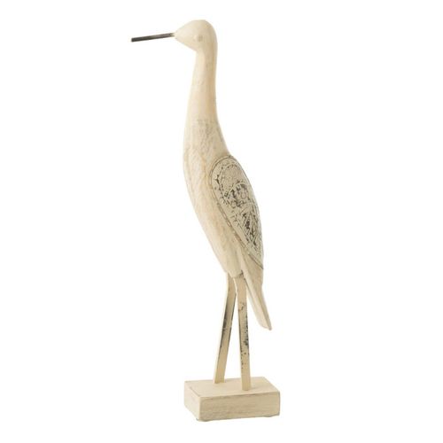 Statue Déco Oiseau En Bois "denny" 48cm Naturel