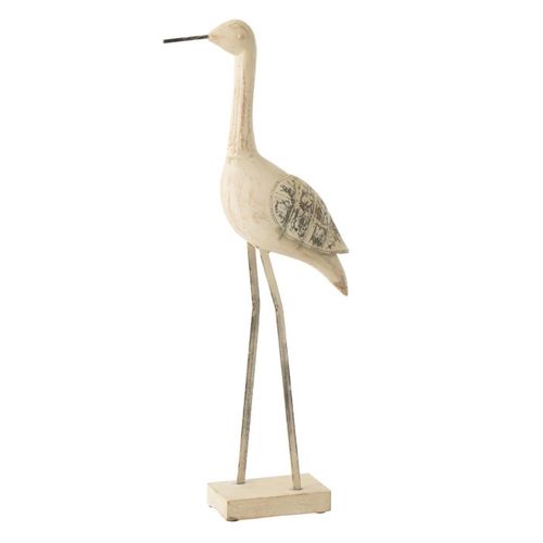 Statue Déco Oiseau En Bois "denny" 69cm Naturel