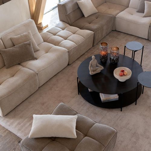 Table Basse Bois Avec Étagère Ouverte - 113x113x38 Cm - Marron Foncé