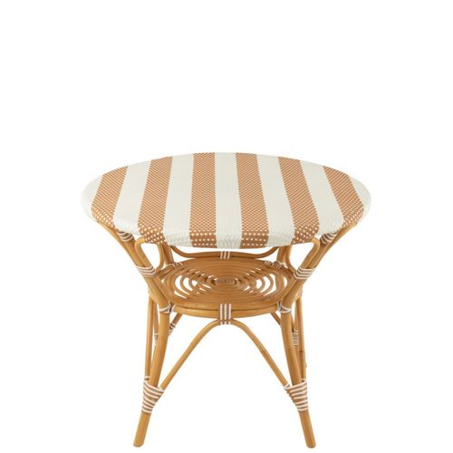 Table à Manger En Rotin "danial" 90cm Blanc