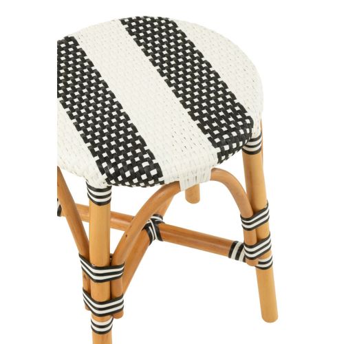 Tabouret En Rotin "danial" 44cm Noir