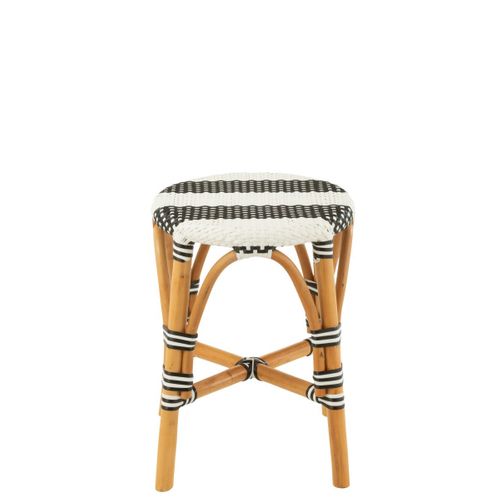Tabouret En Rotin "danial" 44cm Noir