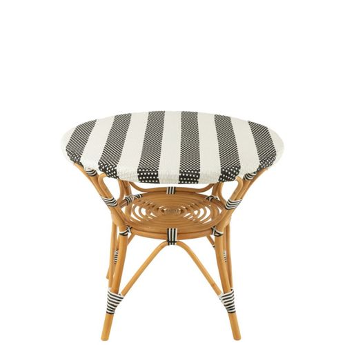 Table à Manger En Rotin "danial" 90cm Noir