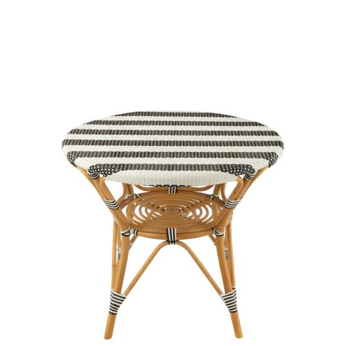 Table à Manger En Rotin "danial" 90cm Noir