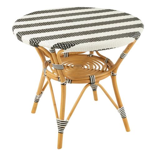 Table à Manger En Rotin "danial" 90cm Noir