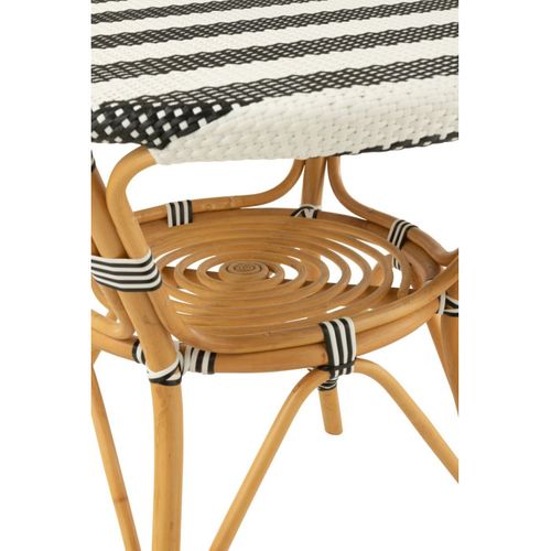 Table à Manger En Rotin "danial" 90cm Noir