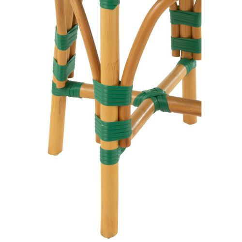 Tabouret En Rotin "danial" 44cm Vert Foncé