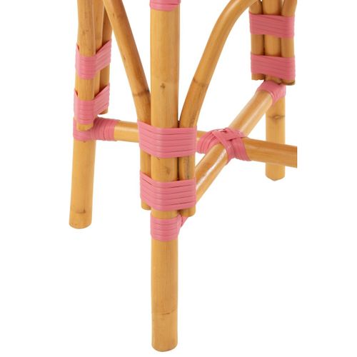Tabouret En Rotin "danial" 44cm Rose