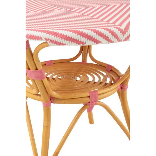 Table à Manger En Rotin "danial" 90cm Rose