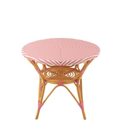 Table à Manger En Rotin "danial" 90cm Rose