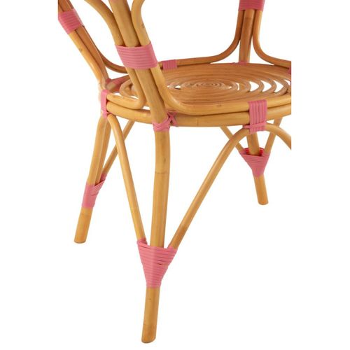 Table à Manger En Rotin "danial" 90cm Rose