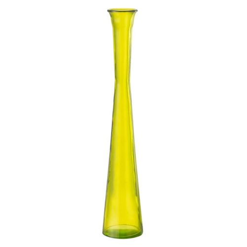 Vase Tube En Verre "stripe" 51cm Jaune