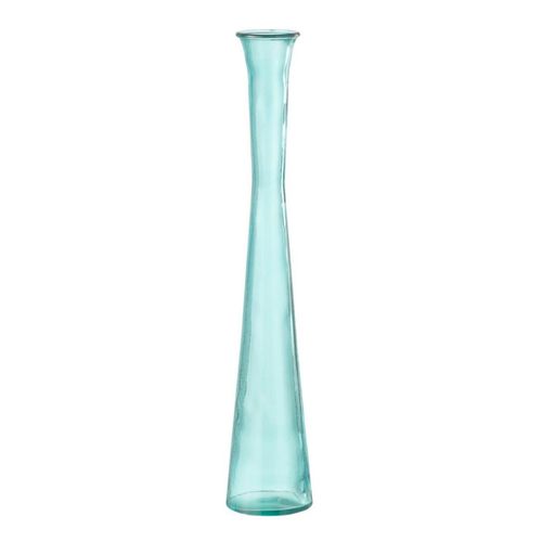 Vase Tube En Verre "stripe" 51cm Bleu Aqua