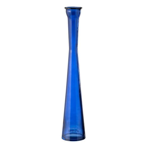 Vase Tube En Verre "stripe" 51cm Bleu
