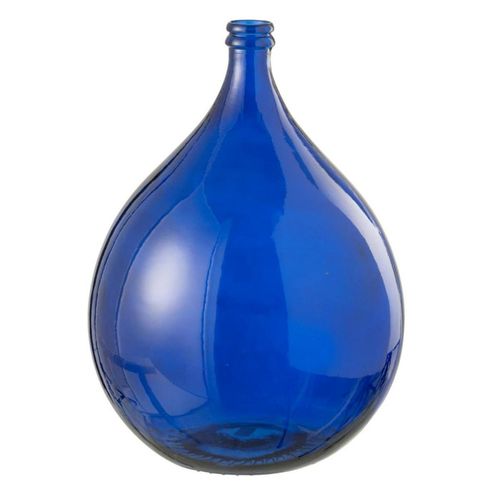 Vase Ballon En Verre "stripe" 56cm Bleu