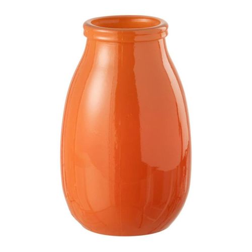 Vase Déco En Verre "cocoon" 28cm Orange