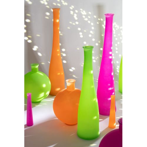 Vase Bouteille En Verre "neon" 100cm Orange