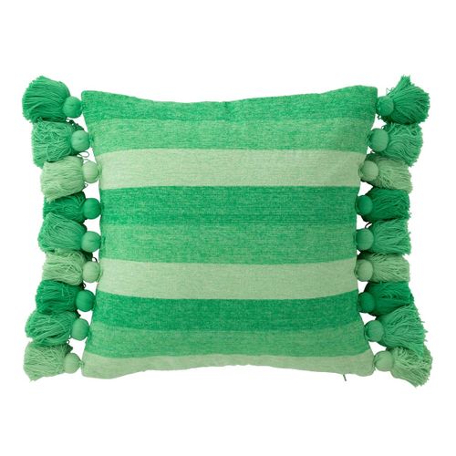 Coussin Déco à Pompons "polly" 50x50cm Vert