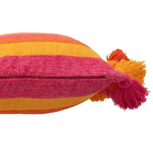 Coussin Déco à Pompons "polly" 50x50cm Multicolore