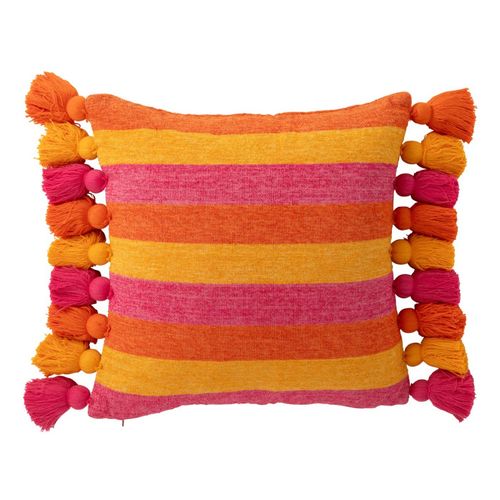 Coussin Déco à Pompons "polly" 50x50cm Multicolore